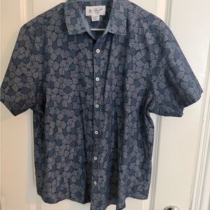 Original Penguin Blue Leaf Pattern Shirt